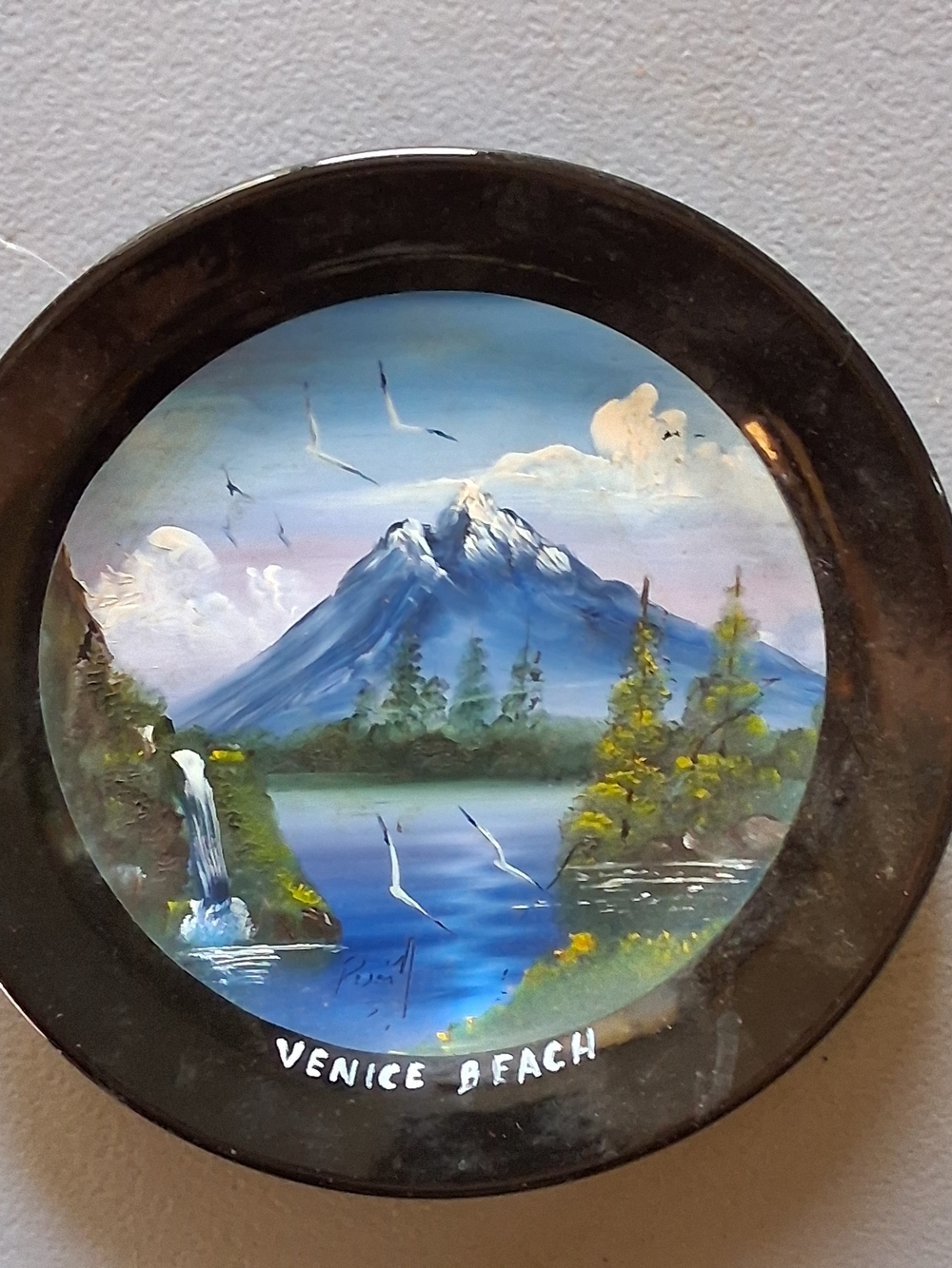 Venice Beach Mountain Lake Wall Art - Blue & Green
